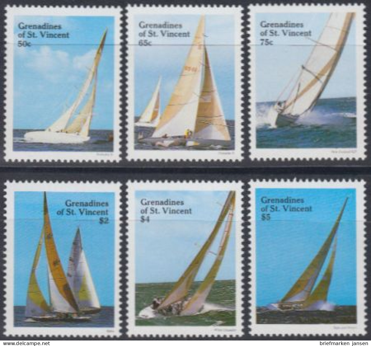 St.Vincent-Grenadinen Mi.Nr. 570-75 Segeljachten (6 Werte) - St.Vincent (1979-...)