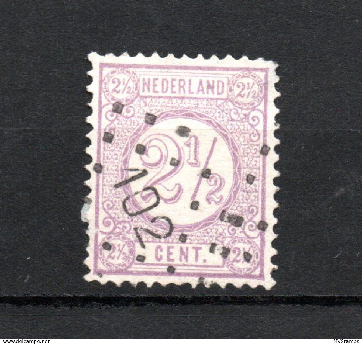 Nederland 1876 Zegel 33 Cijfer Met Puntstempel 102 (Terborgh), Tanding Bovenhoek Kort - Oblitérés