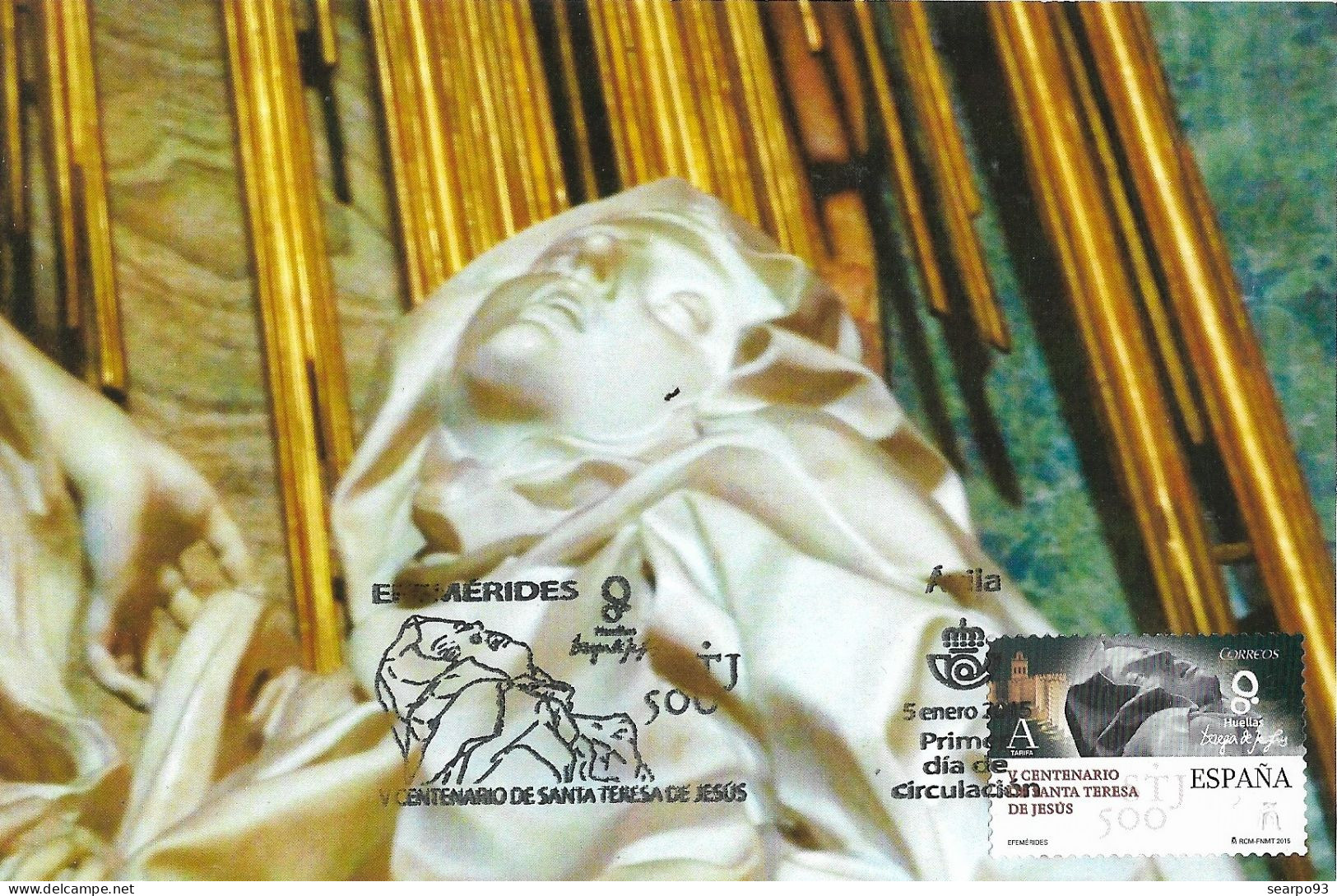 SPAIN. MAXICARD FIRST DAY. SANTA TERESA DE JESUS. AVILA. 2015 - Cartoline Maximum