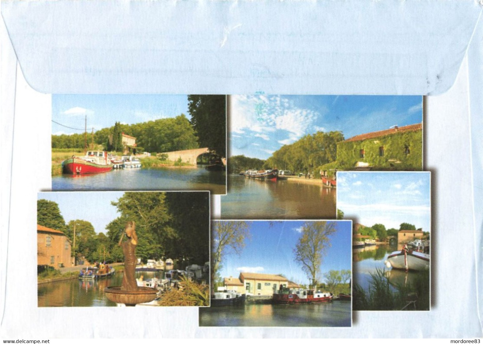 CHATS YT 980 SEUL SUR ENVELOPPE ILLUSTREE CANAL DU MIDI 7/7/2014 POUR VOLVIC - Briefe U. Dokumente