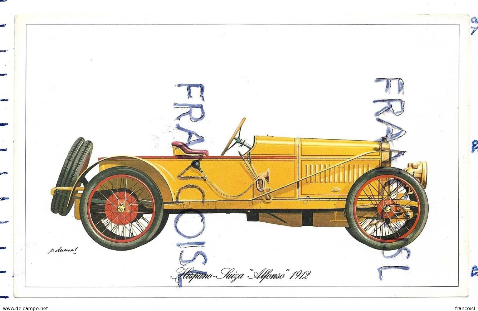 Hispano-suiza "  Alfonso " 1912. Dessin De P. Dumont - Automobili