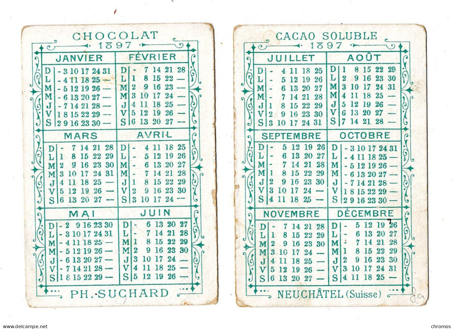 Chromo Calendrier 1897 Chocolat Suchard - Suchard