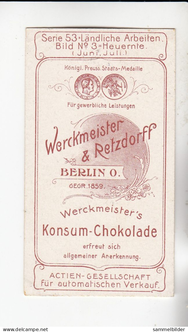 Actien Gesellschaft  Ländliche Arbeiten Heuernte  ( Juni Juli )   Serie  53 #3 Von 1900 - Stollwerck