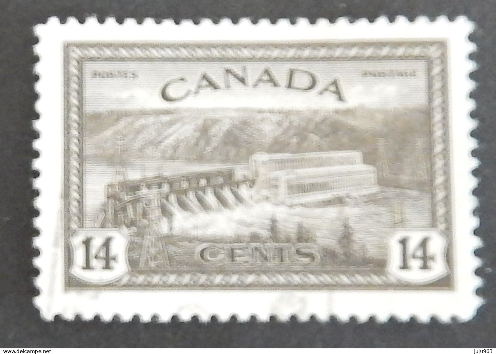 CANADA YT 221 OBLITÉRÉ "BARRAGE SUR LE SAINT MAURICE " ANNÉE 1946 - Usati