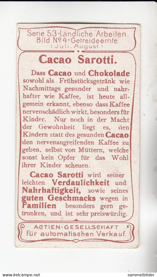 Actien Gesellschaft  Ländliche Arbeiten Getreideernte  (  Juli , August )   Serie  53 #4 Von 1900 - Stollwerck