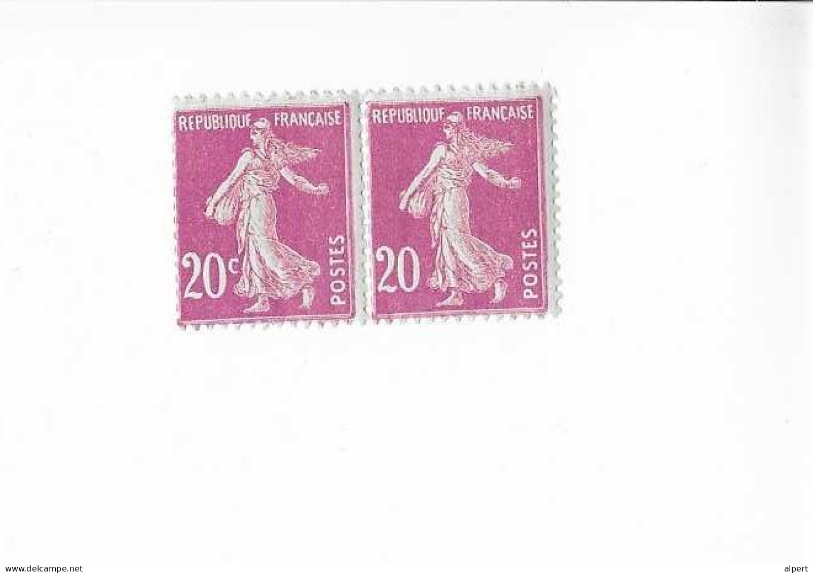 190 F Sans C Après 20 Tenant à Normal Paire Horizontale Sans Signature ROTY - Unused Stamps