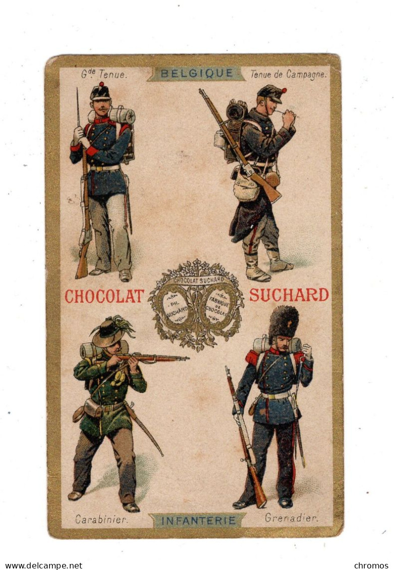 Chromo Chocolat Suchard, 44 / 4, Infanterie De Belgique, Militaire - Suchard