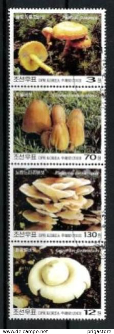 Champignons Corée Du Nord 2003 (10) Yvert N° 3272 à 3275 Oblitérés Used - Hongos