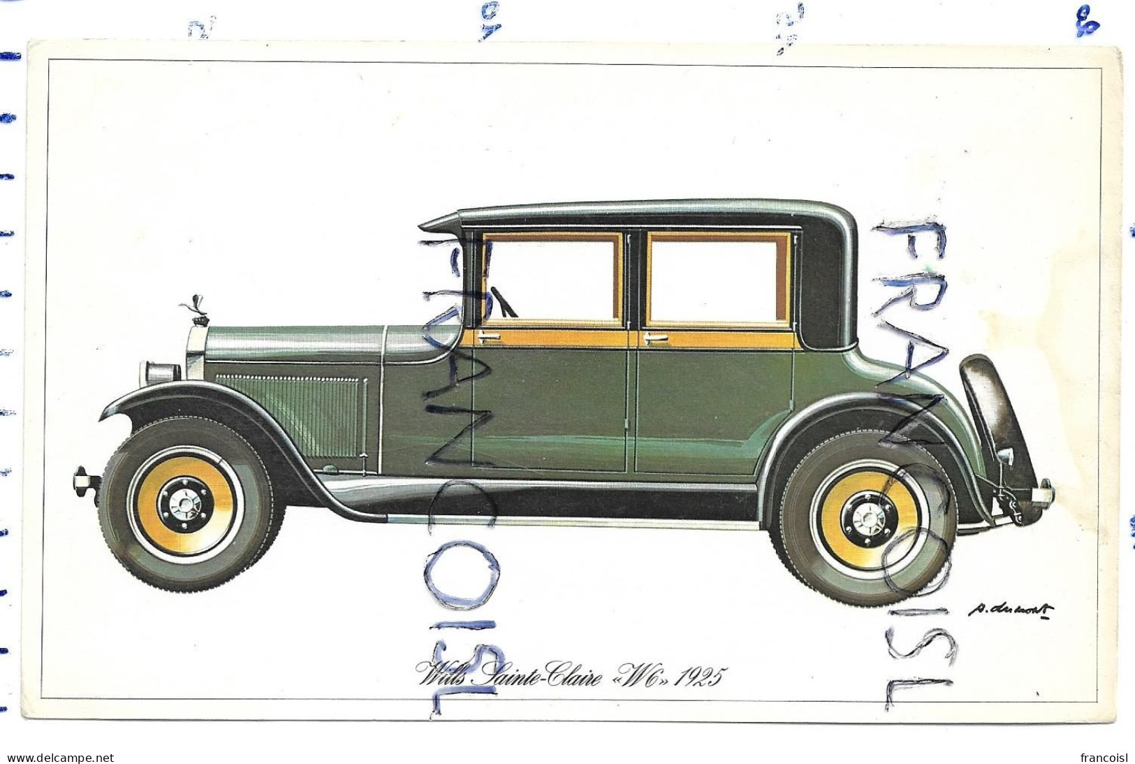 Will Sainte-Claire 1925. Dessin De P. Dumont - Auto's