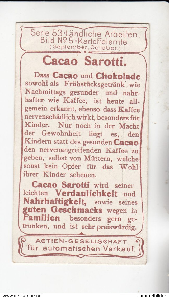 Actien Gesellschaft  Ländliche Arbeiten Kartoffelernte  (  September ,October )   Serie  53 #5 Von 1900 - Stollwerck
