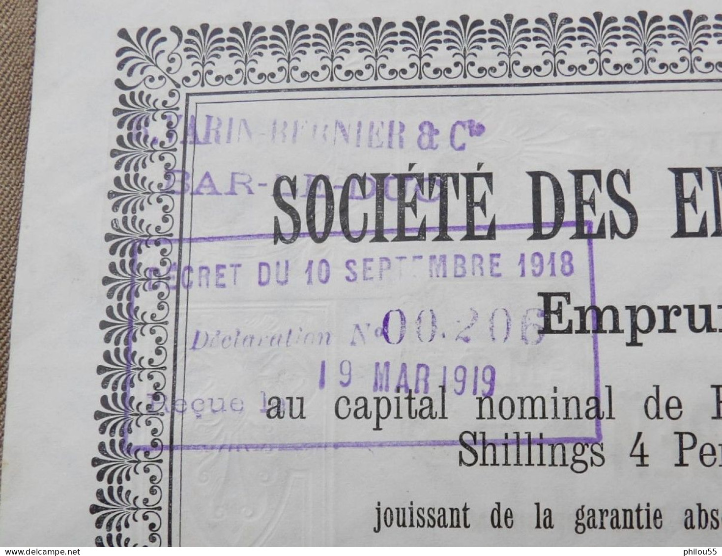 EMPRUNT SOCIETE DES EMBRANCHEMENTS DE CHEMINS DE FER   4 1/2 % 1913 - Russland