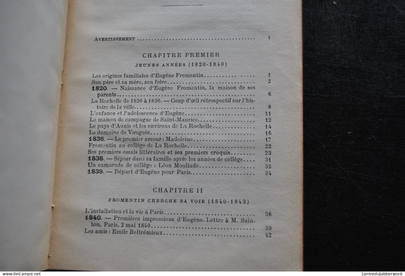 Eugène FROMENTIN Lettres De Jeunesse Biographie Et Notes Par Pierre Blanchon Plon-Nourrit 1909 Reliure Tissu RARE - Altri Classici