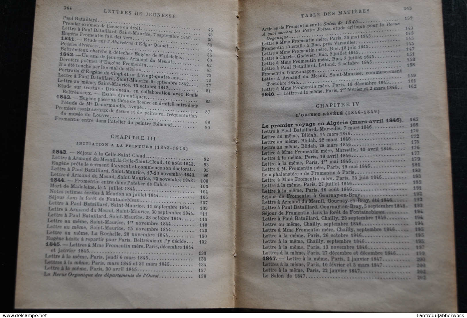 Eugène FROMENTIN Lettres de jeunesse Biographie et notes par Pierre Blanchon Plon-Nourrit 1909 Reliure tissu RARE