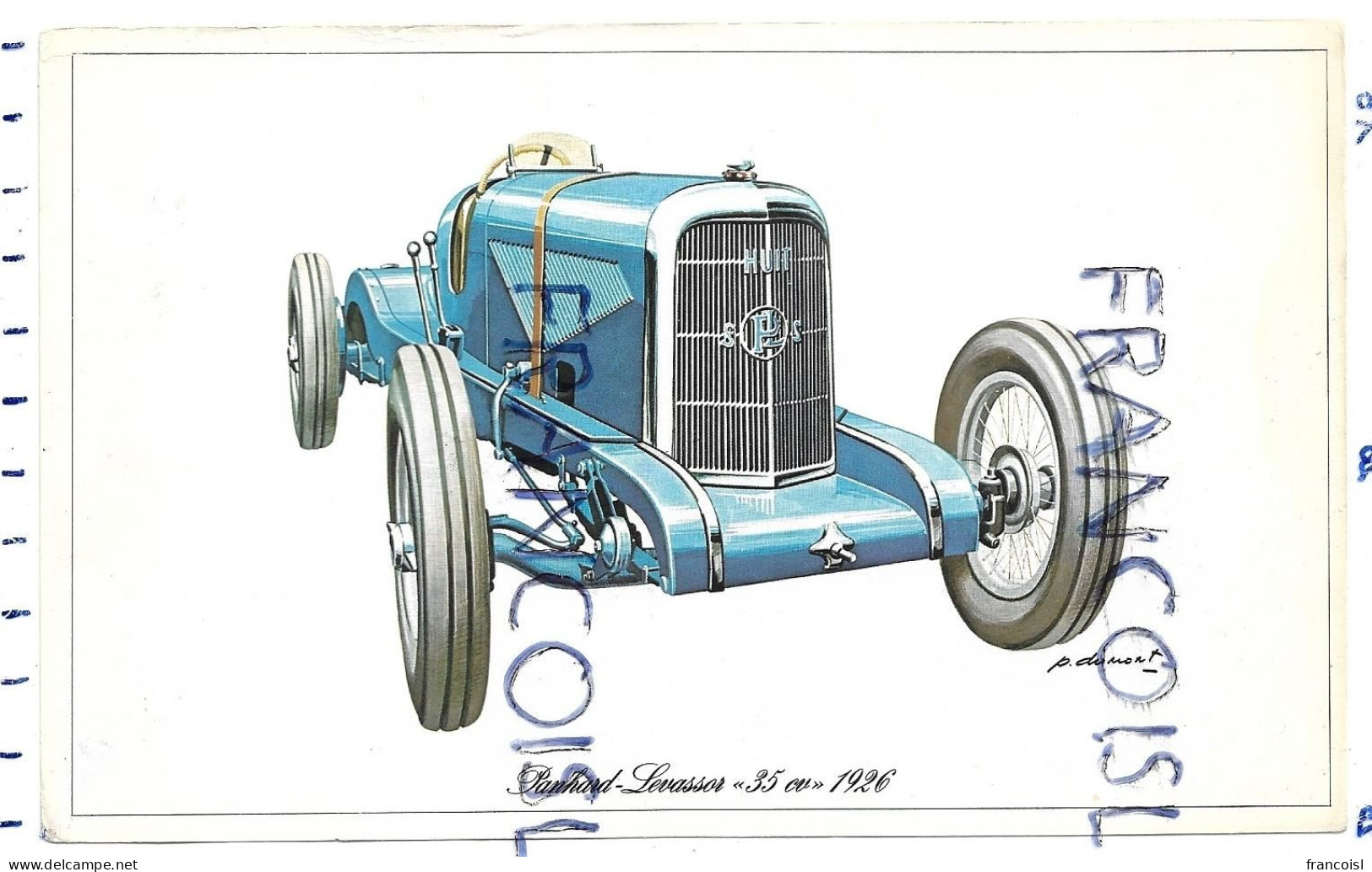 Panhard-Levassor "35 Cv " 1926. Dessin De P. Dumont - Automobili