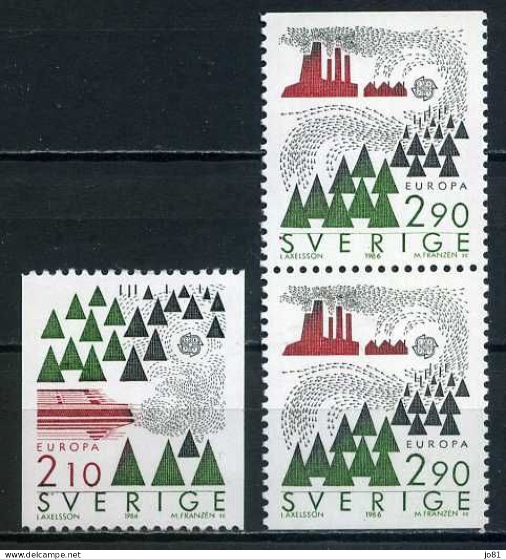 Suède YT 1377 + 1378a  Neuf Sans Charnière XX MNH Europa 1986 - Neufs