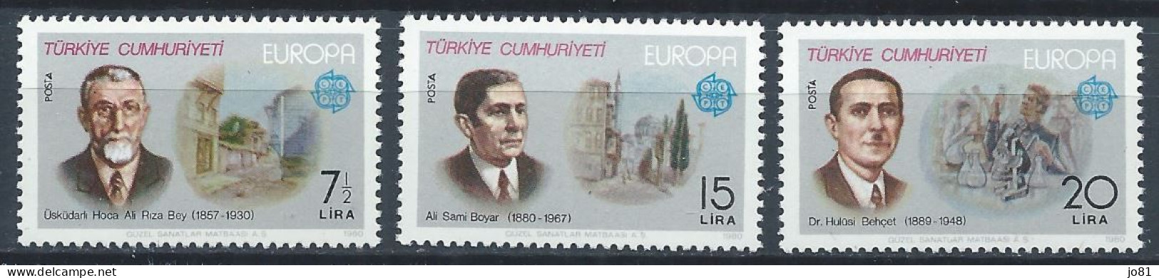 Turquie YT 2279-2281 Neuf Sans Charnière XX MNH Europa 1980 - Nuevos