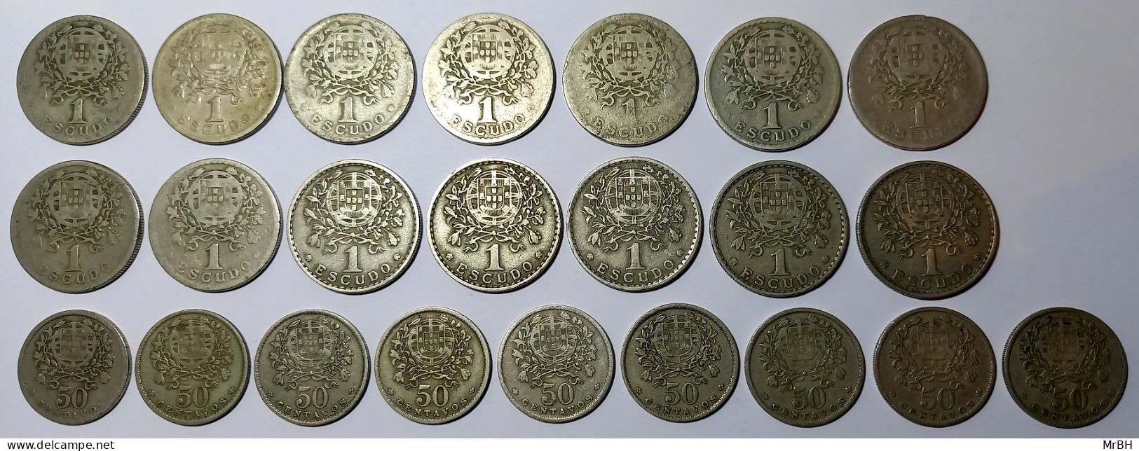 Portugal, 1 Escudo/50 Centavos 1927-1966 (23 Monnaies) - Portogallo