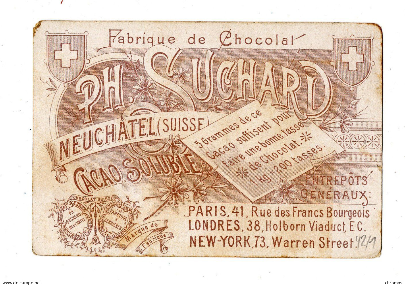 Chromo Chocolat Suchard, 42/ 1, Enfants Comme Musiciens - Suchard