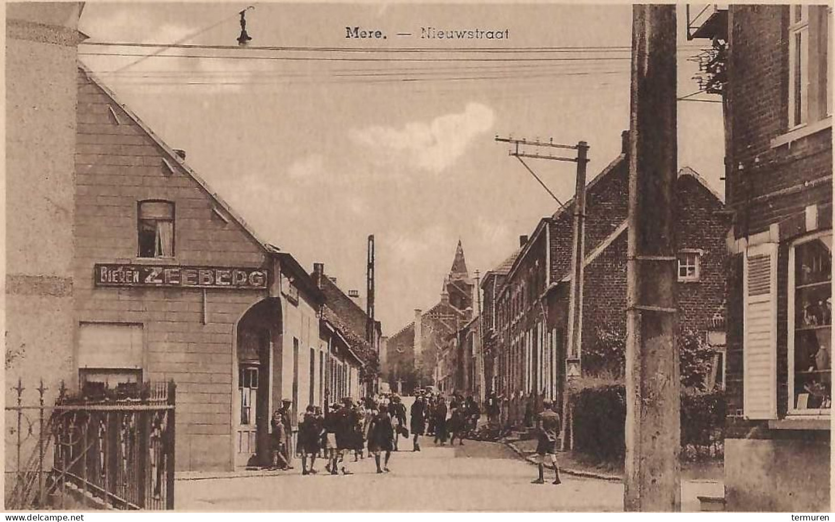 Mere : Nieuwstraat  (uitgave Weduwe Schelfhout Teerlinckstraat) -Bieren Zeeberg - Erpe-Mere