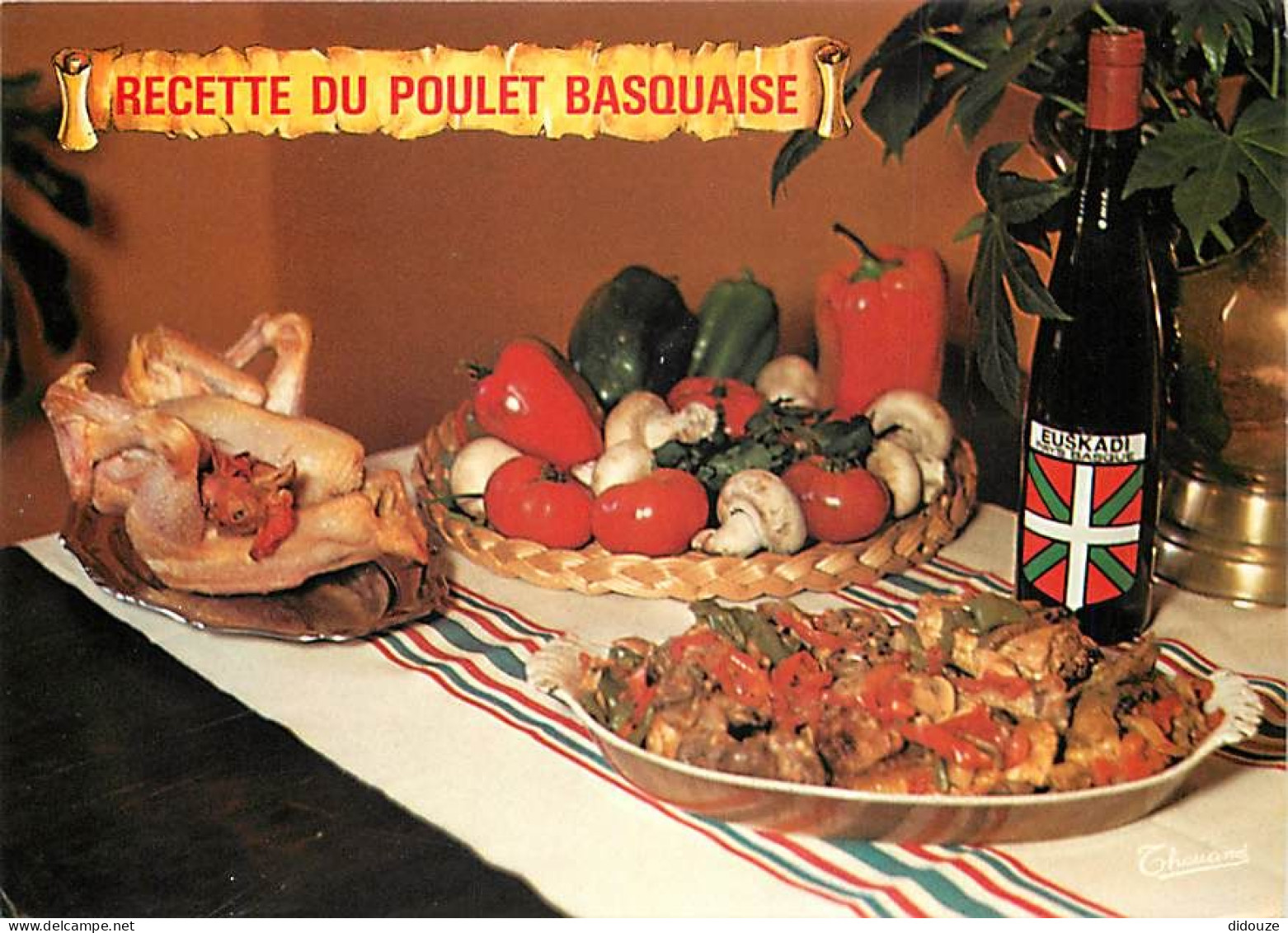 Recettes De Cuisine - Poulet Basquaise - Gastronomie - CPM - Voir Scans Recto-Verso - Recettes (cuisine)