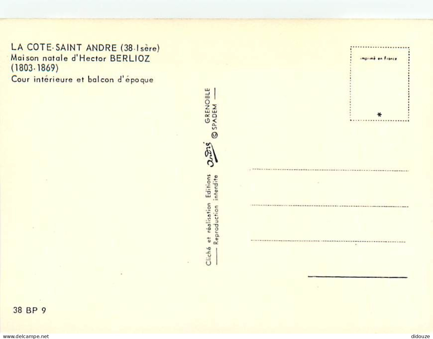 38 - La Cote Saint André - Maison Natale D'Hector Berlioz - Cour Intérieure Et Balcon D'époque - Carte Neuve - CPM - Voi - La Côte-Saint-André