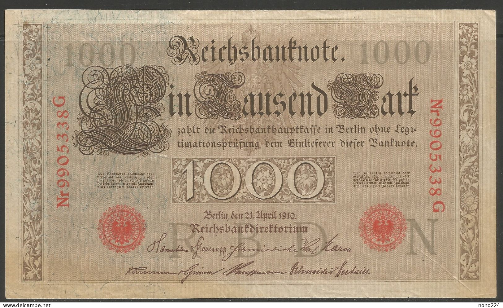 Billet 1000 Mark De 1910 ( Empire D' Allemagne ) - 1000 Mark