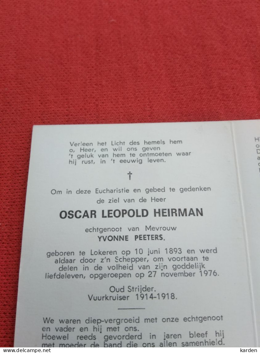 Doodsprentje Oscar Leopold Heirman / Lokeren 10/6/1893 - 7/11/1976 ( Yvonne Peeters ) - Religion &  Esoterik
