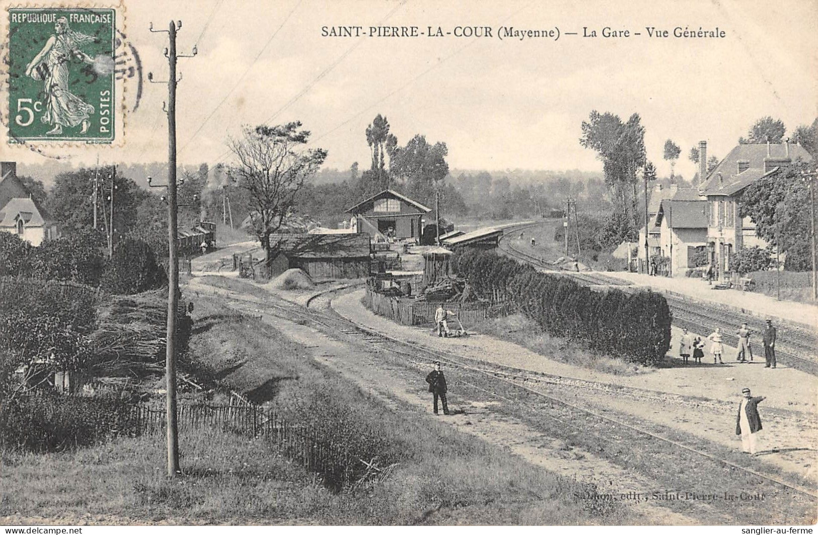 CPA 53 SAINT PIERRE LA COUR / LA GARE / VUE GENERALE - Andere & Zonder Classificatie