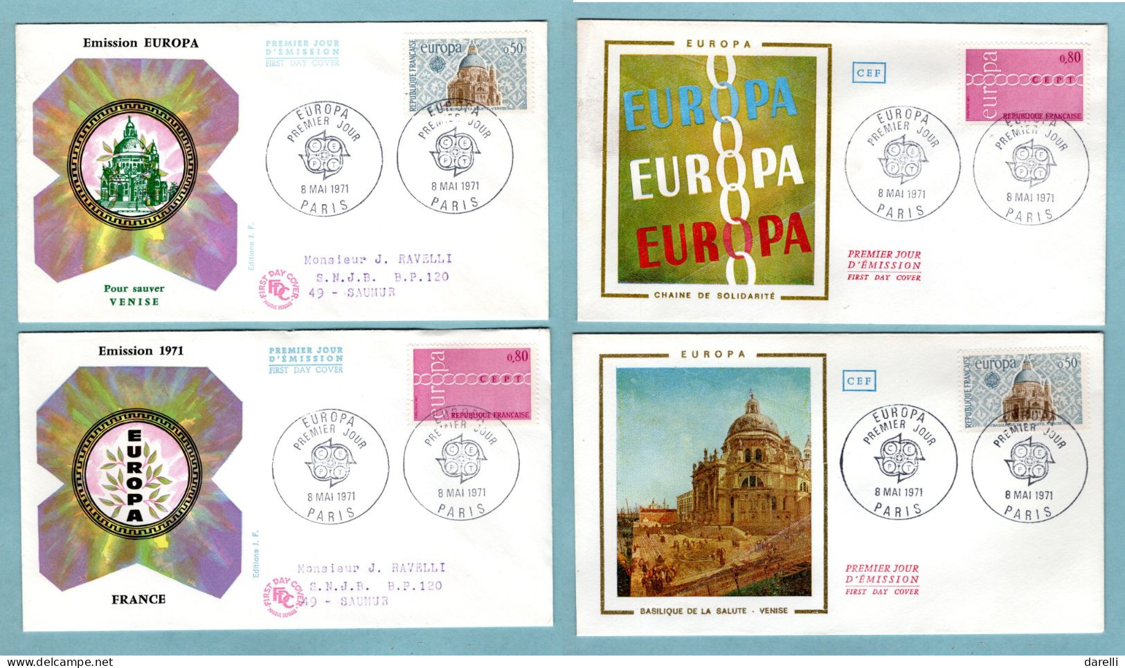 FDC France 1971 - Europa 1971 - YT 1676 & 1677 - Paris - 1970-1979