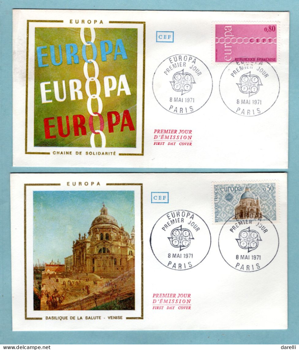 FDC France 1971 - Europa 1971 - YT 1676 & 1677 - Paris - 1970-1979