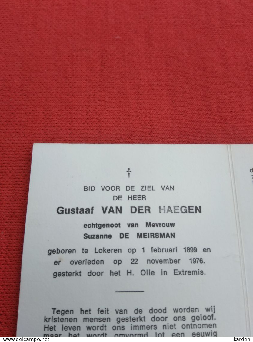 Doodsprentje Gustaaf Van Der Haegen / Lokeren 1/2/1899 - 22/11/1976 ( Suzanne De Meirsman ) - Religion &  Esoterik