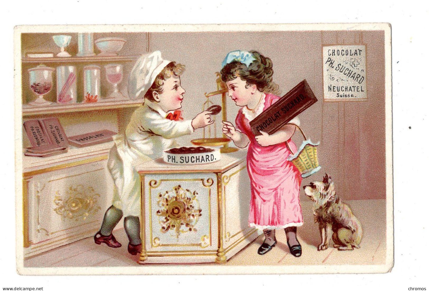 Rare Chromo Chocolat Suchard, 8 / 6, Enfants Dans Un Magasin - Suchard