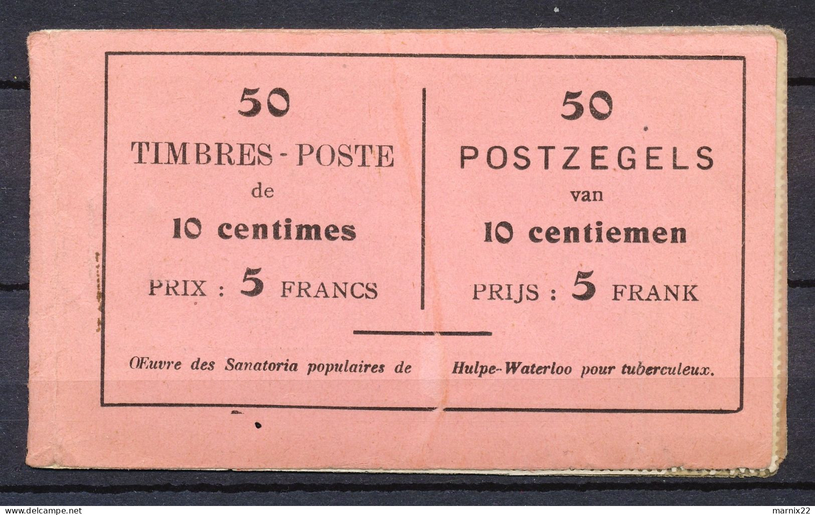 POSTZEGELBOEKJE 1913 MET 40 ZEGELS (123) - CARNET DE TIMBRE POSTE - (10 Zegels Ontbreken)                          Vs182 - 1907-1941 Oude [A]