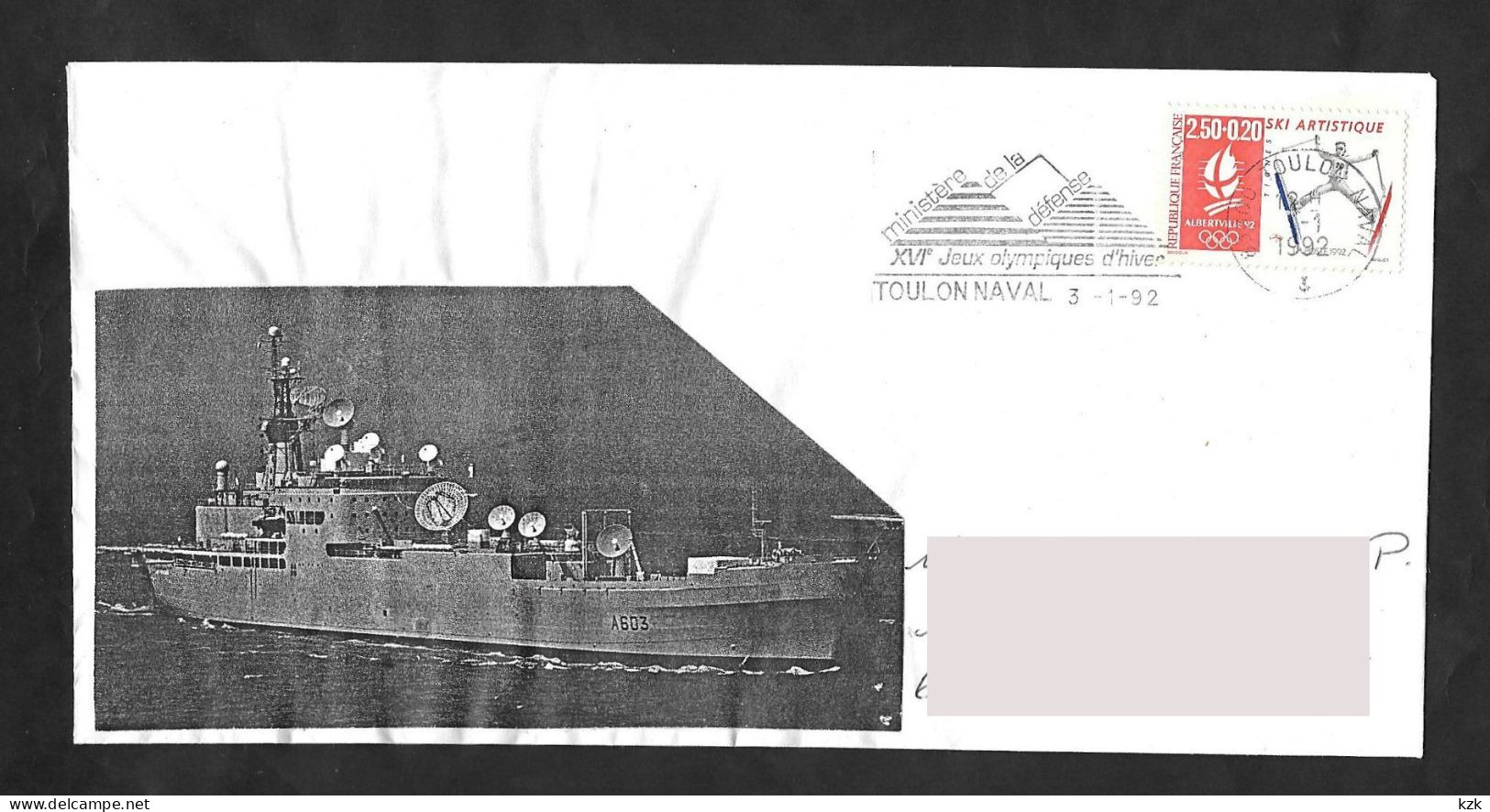18	073	-	XVI° JO D'Hiver - Poste Aux Armées  -  Toulon Naval 3/01/1992 - Inverno1992: Albertville