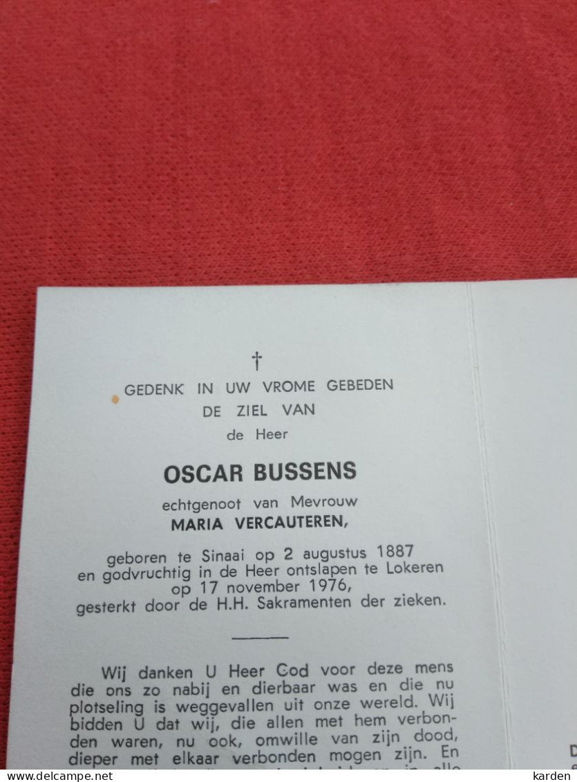 Doodsprentje Oscar Bussens / Sinaai 2/8/1887 Lokeren 17/11/1976 ( Maria Vercauteren ) - Religion &  Esoterik