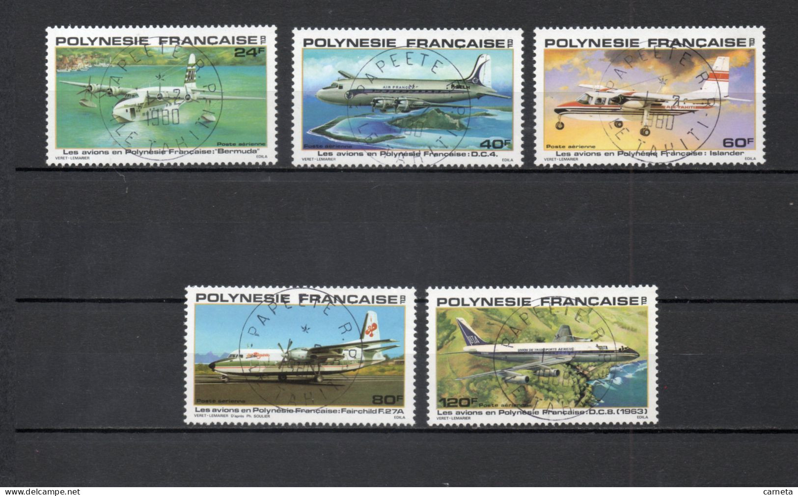 POLYNESIE  PA  N°  148 à 152   OBLITERES   COTE  9.30€    AVION - Used Stamps