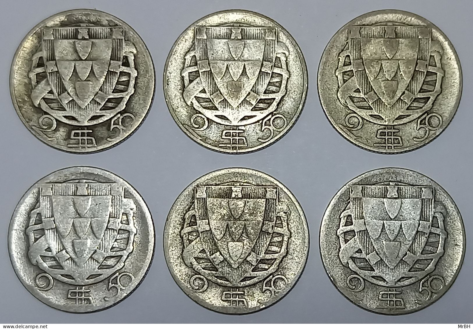 Portugal, 2,5 Escudos, 1943-1947, Argent (6 Monnaies) - Portugal