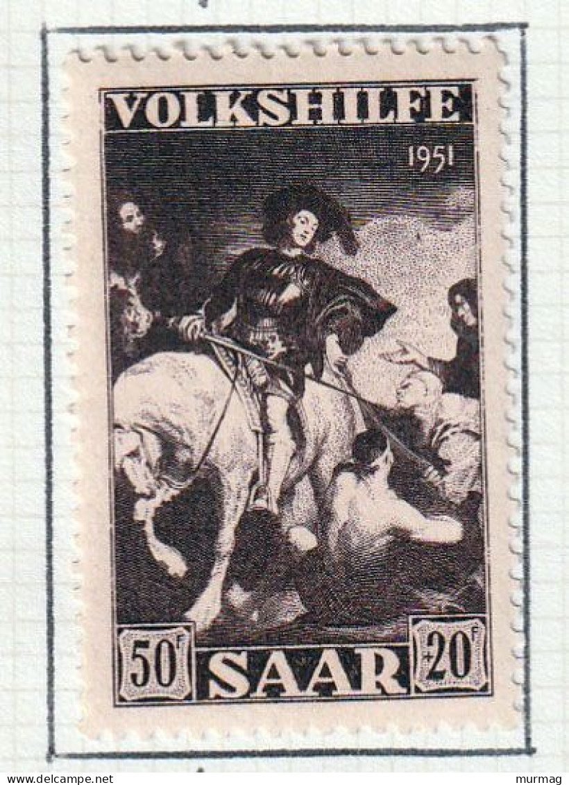 SARRE - Au Profit Des Oeuvres Populaires, St-Martin Partageant Son Manteau, Van Dyck - Y&T N° 300 - 1951 - MH - Neufs