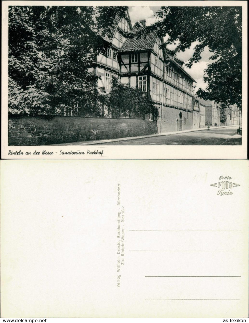 Ansichtskarte Rinteln Strassen Partie Am Sanatorium Parkhof 1950 - Rinteln