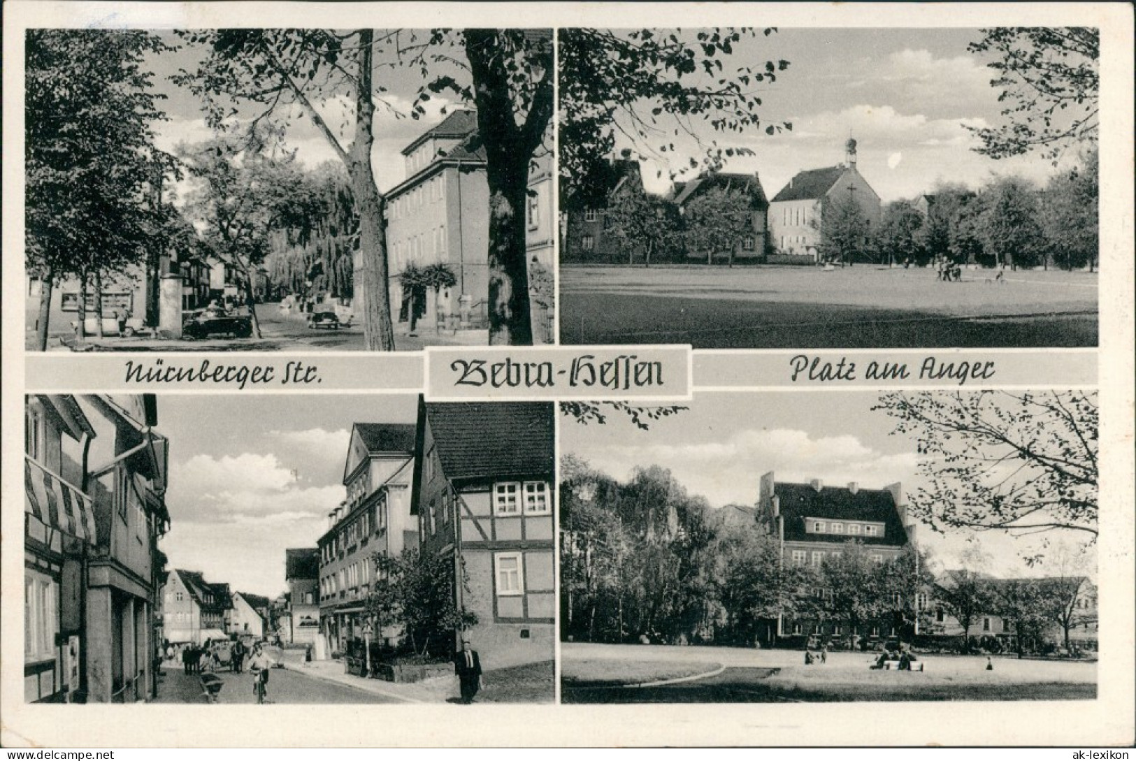 Ansichtskarte Bebra Nürnberger Strasse, Platz Am Anger, Ortsansichten 1950 - Bebra