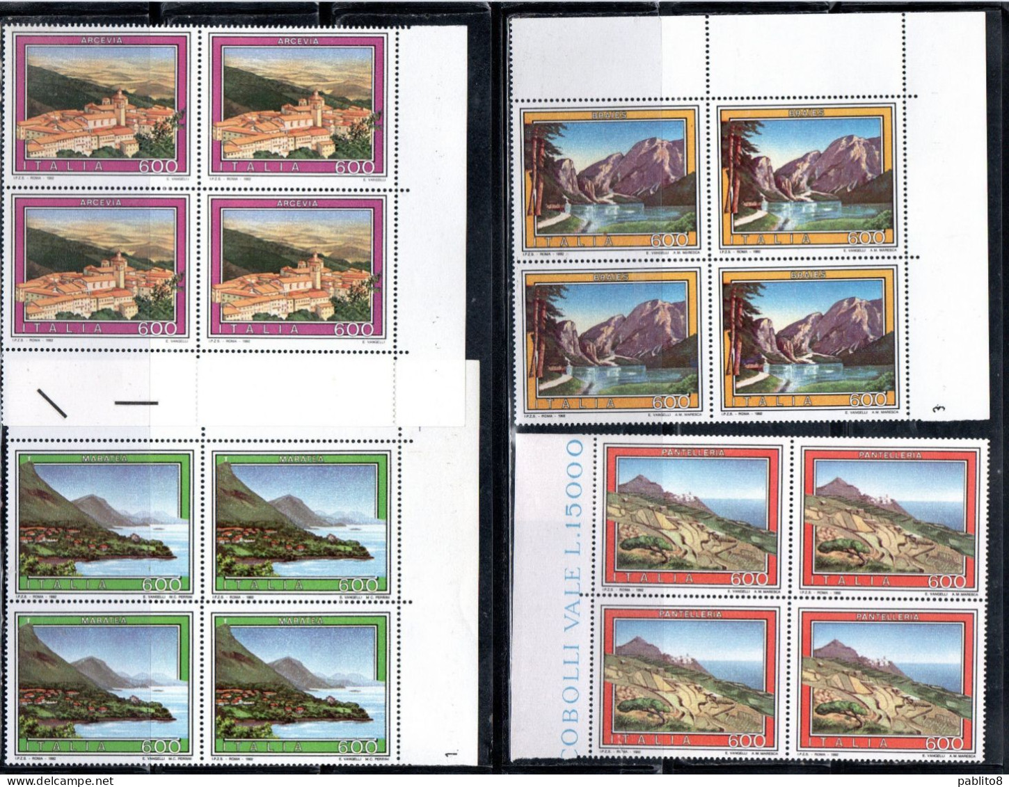 ITALIA REPUBBLICA ITALY REPUBLIC 1992 PROPAGANDA TURISTICA TOURISM SERIE COMPLETA COMPLETE SET QUARTINA BLOCK MNH - 1991-00: Nieuw/plakker