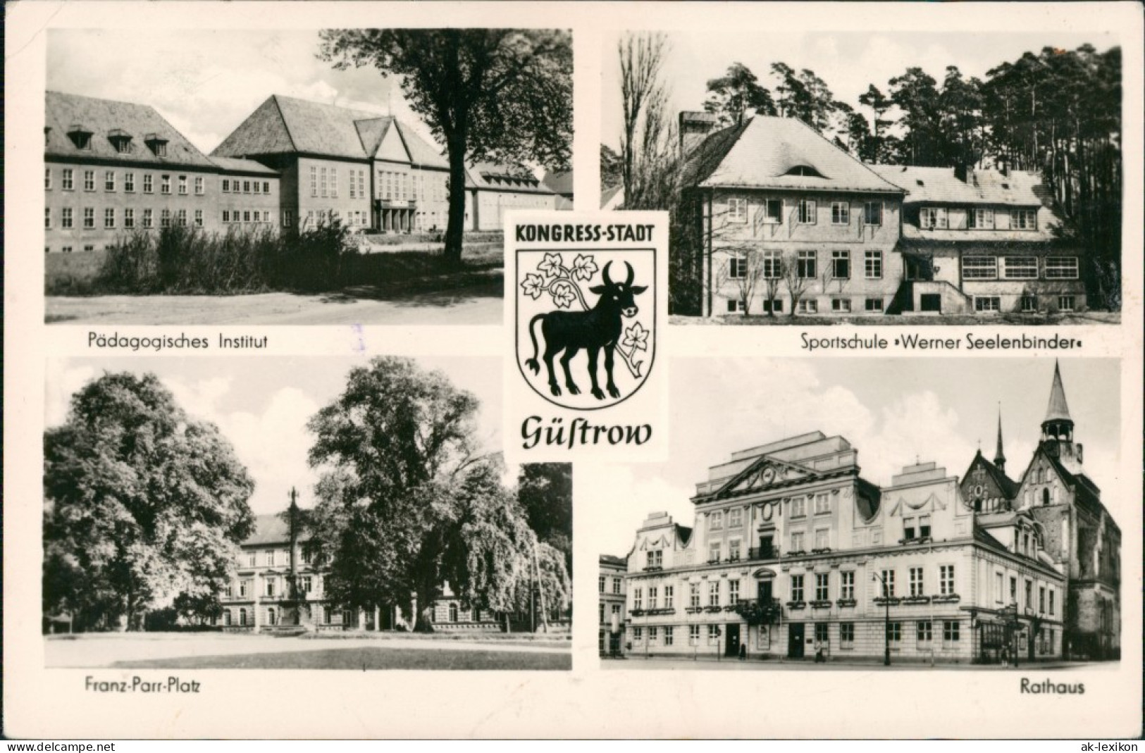 Güstrow DDR Mehrbild-AK Pädagogisches Institut,  S 1959 - Güstrow