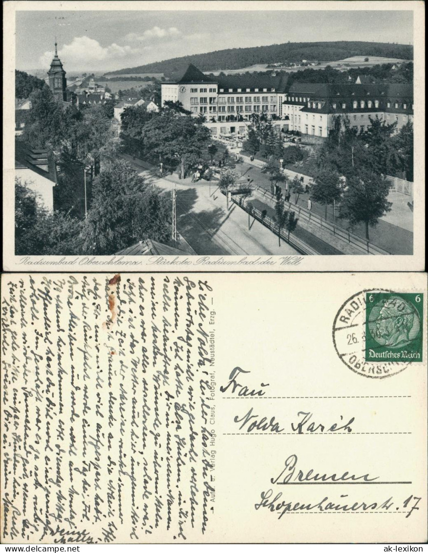 Oberschlema-Bad Schlema Panorama-Ansicht Strasse Aus Vogelschau 1936 - Bad Schlema