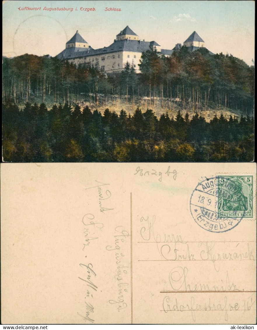 Ansichtskarte Augustusburg Erzgebirge Schloss Im Waldgebiet Lichtung 1910 - Augustusburg