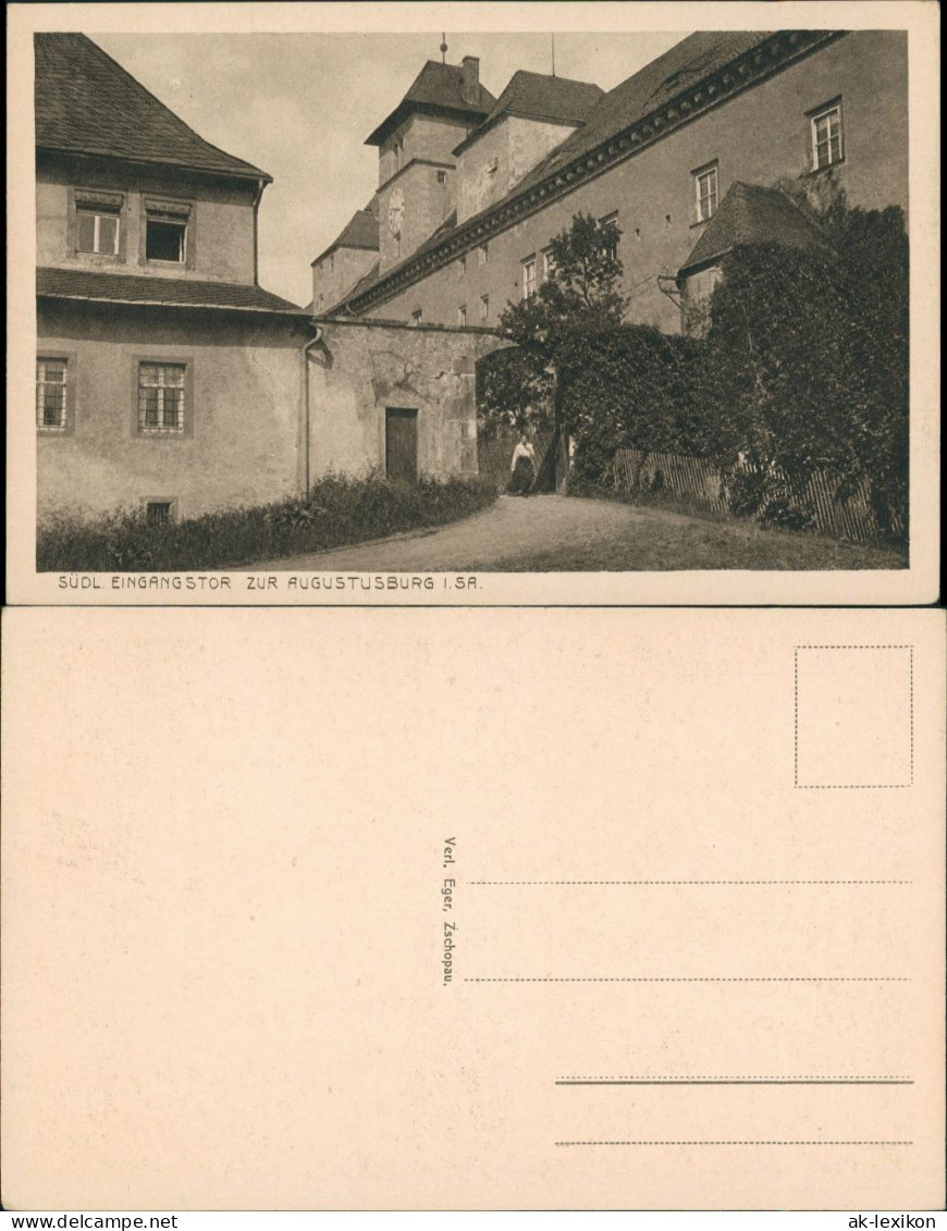 Augustusburg Erzgebirge Südliches Eingangstor Schloss Teilansicht 1910 - Augustusburg