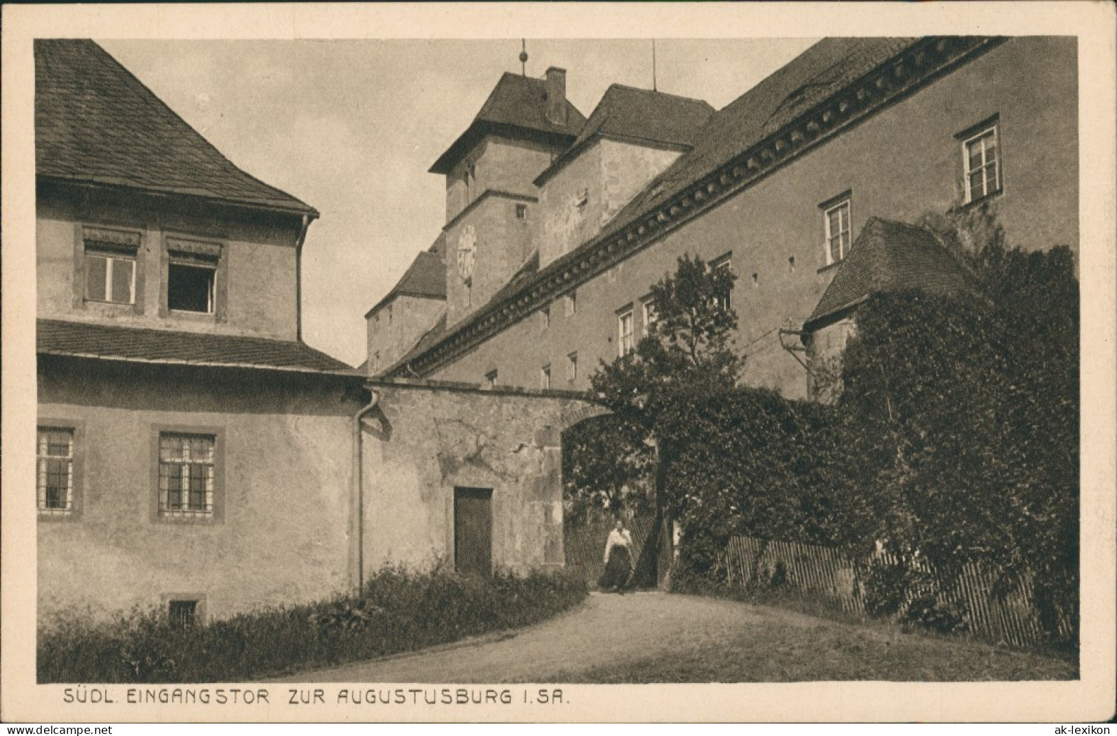 Augustusburg Erzgebirge Südliches Eingangstor Schloss Teilansicht 1910 - Augustusburg