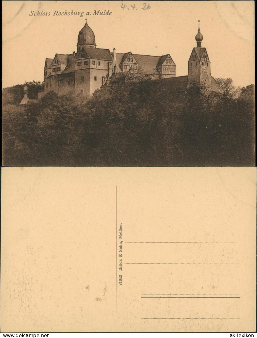 Ansichtskarte Muldental Schloss Rochsburg An Der Mulde 1926 - Lunzenau