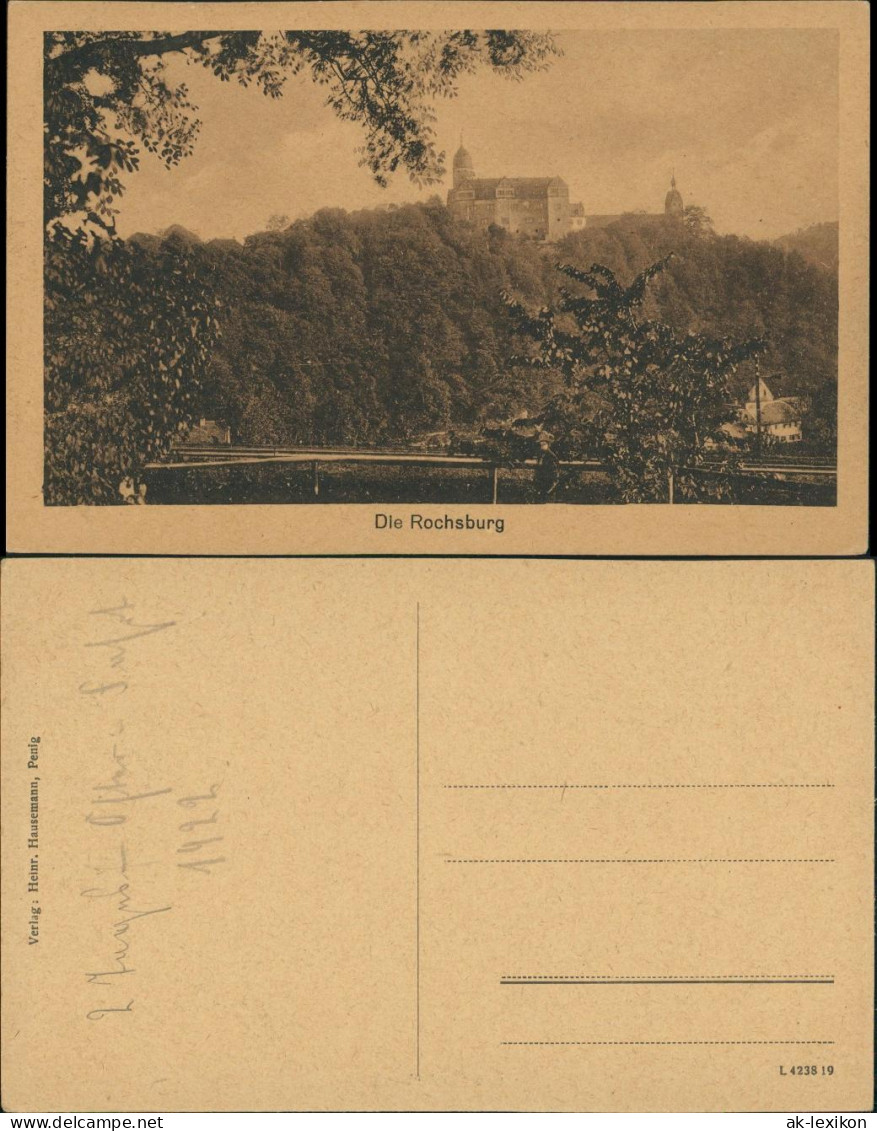 Ansichtskarte Rochsburg-Lunzenau Schloss Bewaldet Gesamtansicht 1922 - Lunzenau