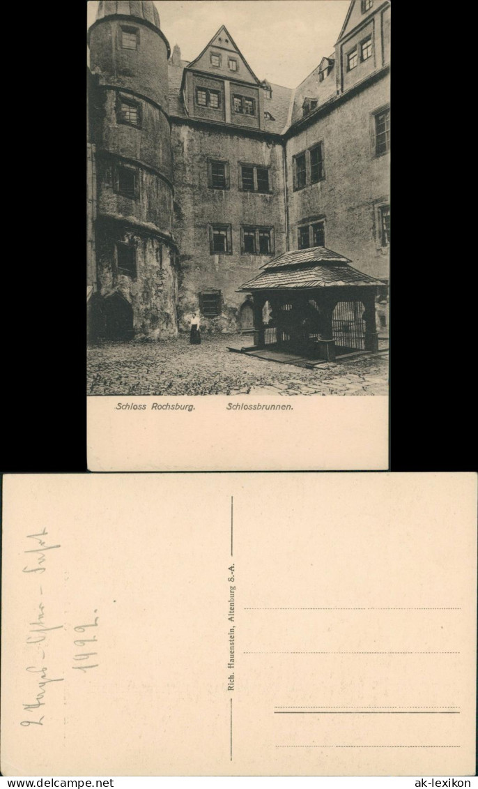 Ansichtskarte Rochsburg-Lunzenau Schloss Innenhof Brunnen 1922 - Lunzenau
