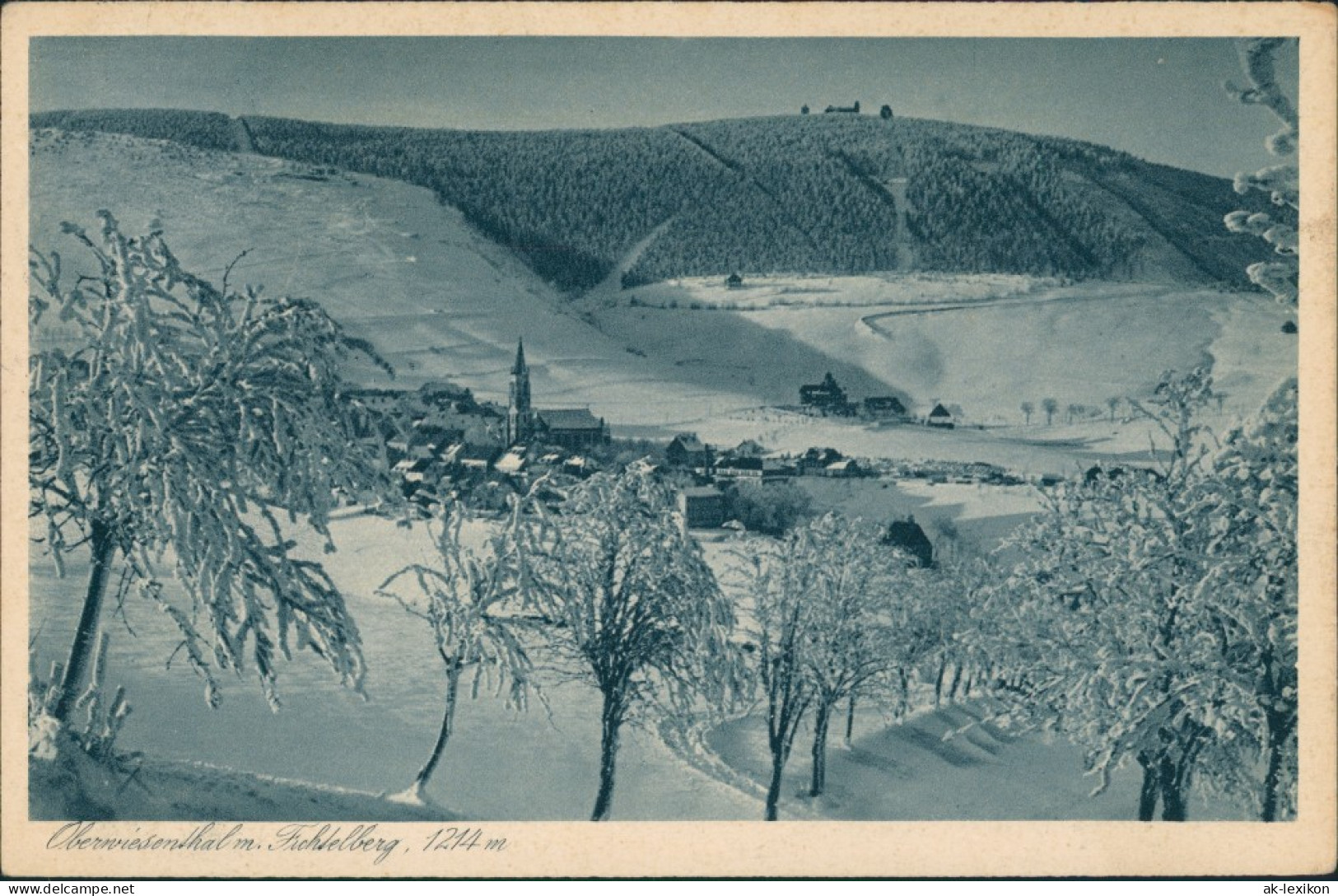 Ansichtskarte Oberwiesenthal Panorama-Ansicht Fichtelberg Verschneit 1928 - Oberwiesenthal